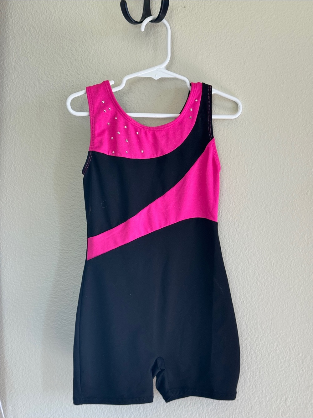 Danskin Black and Hot Pink Girls Athletic One-Piece Bodysuit